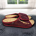 Капці жіночі Inblu на липучці з корковою устілкою бордові 4178, фото 4