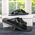 Шльопанці шкіряні жіночі чорні на плоскій підошві Prime 4514, фото 5