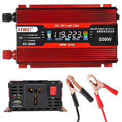 Перетворювач напруги AC/DC KC-500D 500W + LCD 12V, UKC / Інвертор з дисплеєм / Автомобільний інвертор