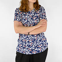 Футболка жіноча трикотажна Футболка з квітковим принтом бавовна (Угорщина), фото 2