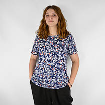 Футболка жіноча трикотажна Футболка з квітковим принтом бавовна (Угорщина), фото 5