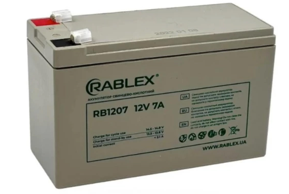 Акумулятор олив'яно-кислотний Rablex RB1207 акумуляторна батарея 12V-7A 9000 мah, фото 1