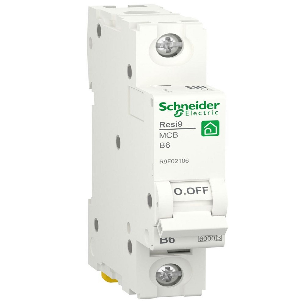 Автоматичний вимикач Resi9 1P 6A B 6kA Schneider Electric R9F02106