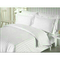 Постільна білизна бязь голд євро розміру - Біла смужка на білому