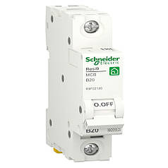 Автоматичний вимикач Resi9 1P 20A B 6kA Schneider Electric R9F02120