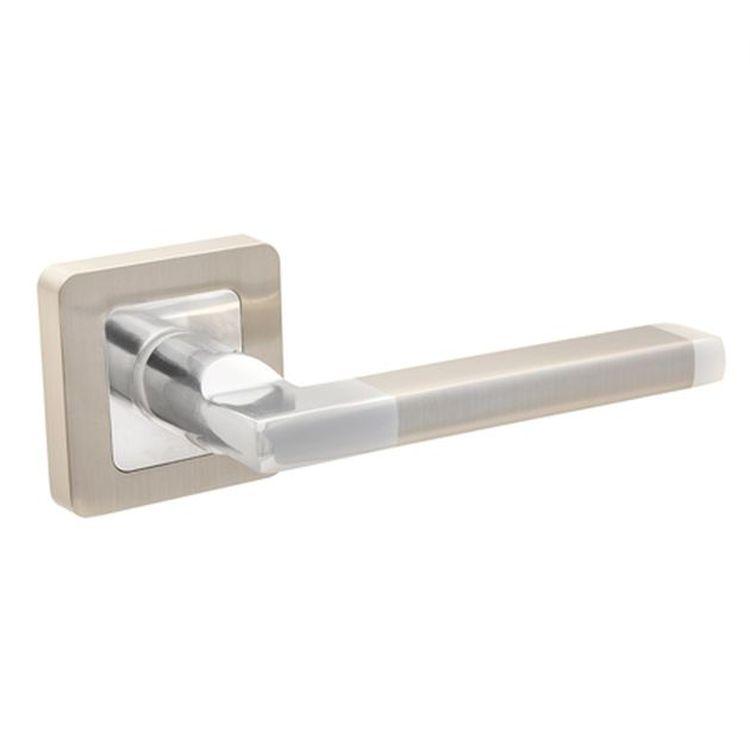 Ручки дверні роздільні Sempra H-22050-A-NIS/CR матовий нікель/хром, фото 1