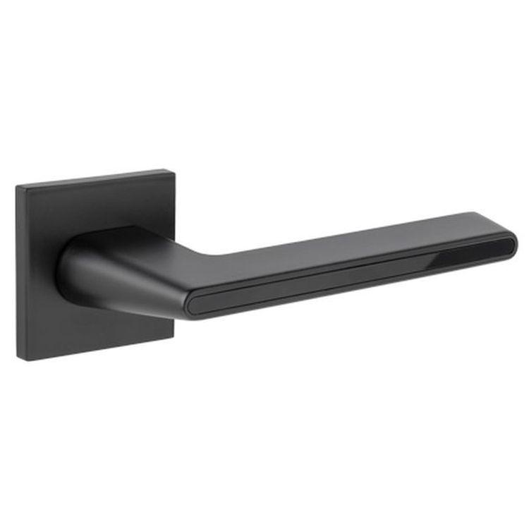 Ручки дверні роздільні Sempra H-30118-A-BLM/B чорний матовий/чорний, фото 1