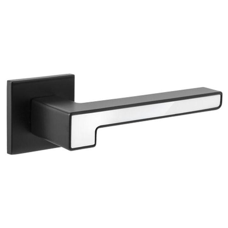 Ручки дверні роздільні Sempra H-30120-A-BLM/W чорний матовий/черний, фото 1