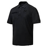 Тактичне поло CoolPass Black Velcro чорне - WinTac, фото 3