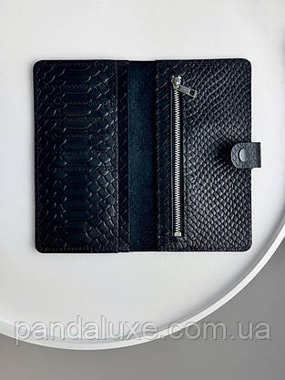 Портмоне чоловіче із натуральної шкіри тиснення пітон SR016 (чорний), фото 5