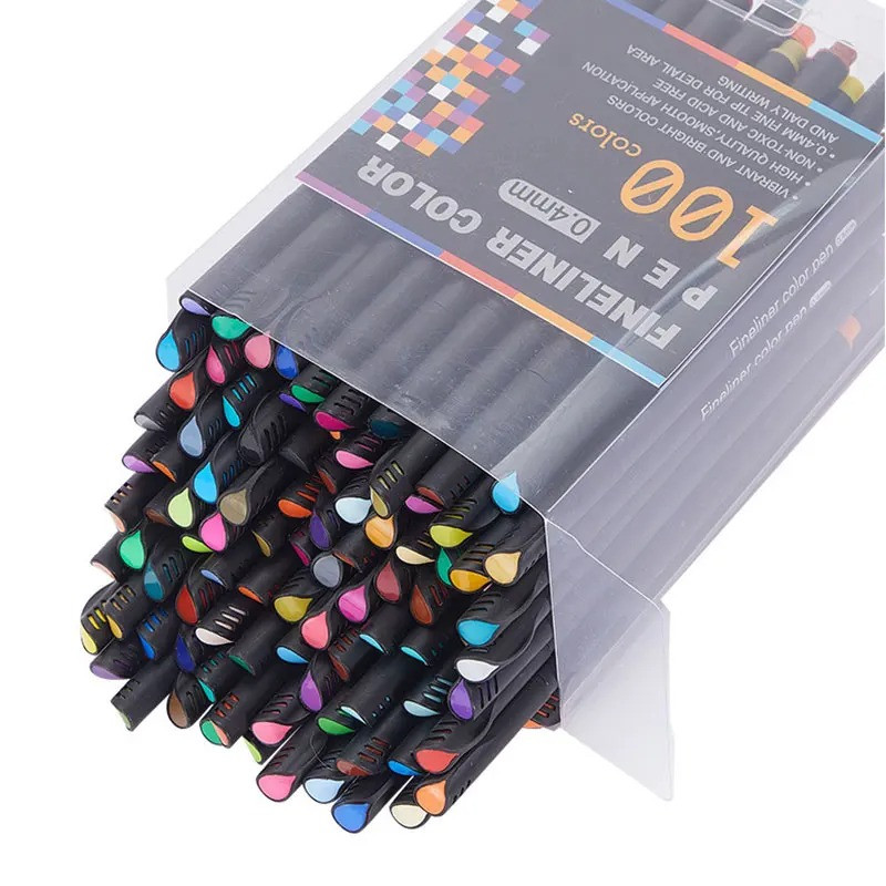 Набір професійних різнобарвних лінерів для малювання Fineliner Color 100 кольорів