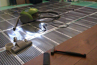 ДЕМОНТАЖ И МОНТАЖ ЛАМИНАТА  ПОД ИНФРАКРАСНУЮ ПЛЕНКУ.