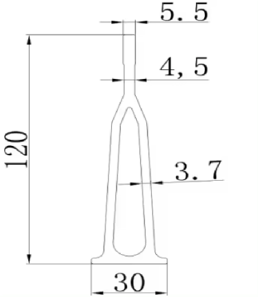 Ригель, лага з скловолокна 120мм, порожниста, посилена, фото 3
