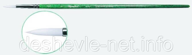 Кисть Синтетика кругла перлинна, для роботи з акрилом серія 1P1G,  № 9, фото 1