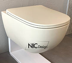 Бежевий підвісний унітаз Nic Design Pin Vaniglia matt