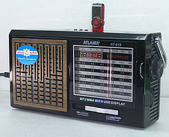 Широкосмуговий радіоприймач АT-818 (220V, акумулятор, USB) 