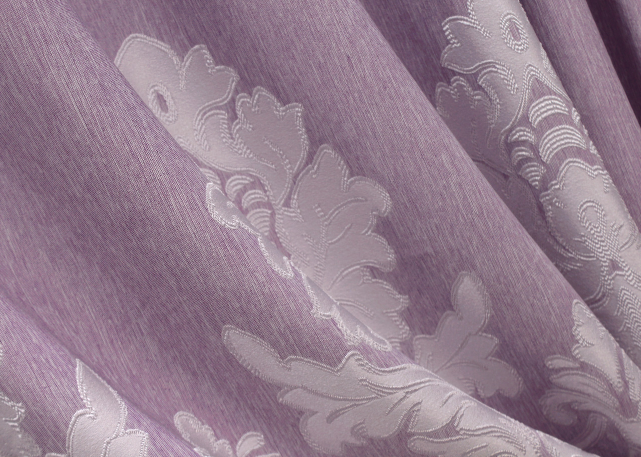 Шторная ткань плотный жаккард с орнаментом. Цвет сиреневый. Код 1408ш ...