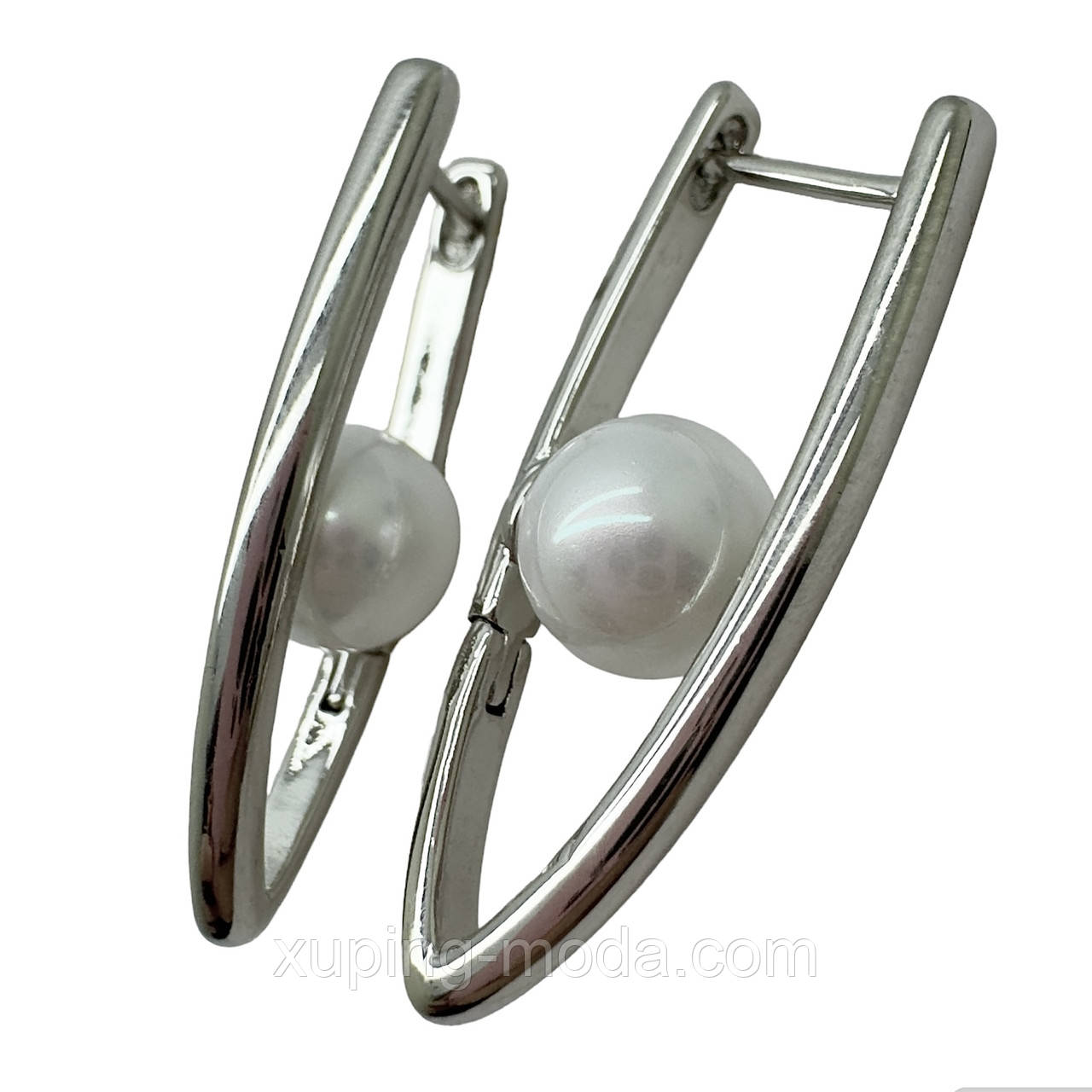Сережки xuping. 35 мм. Родій, фото 1