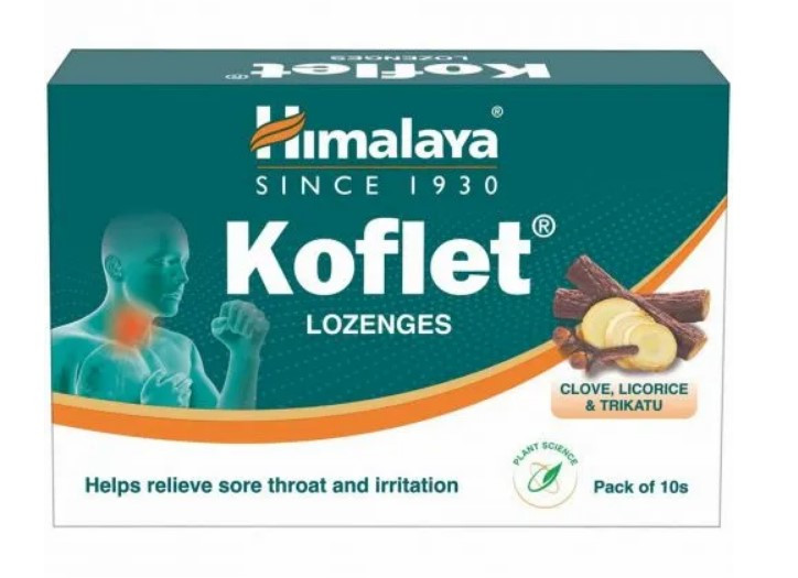 Кофлет льодяники гвоздика солодка трикату Koflet Lozenges Himalaya, 10 шт.