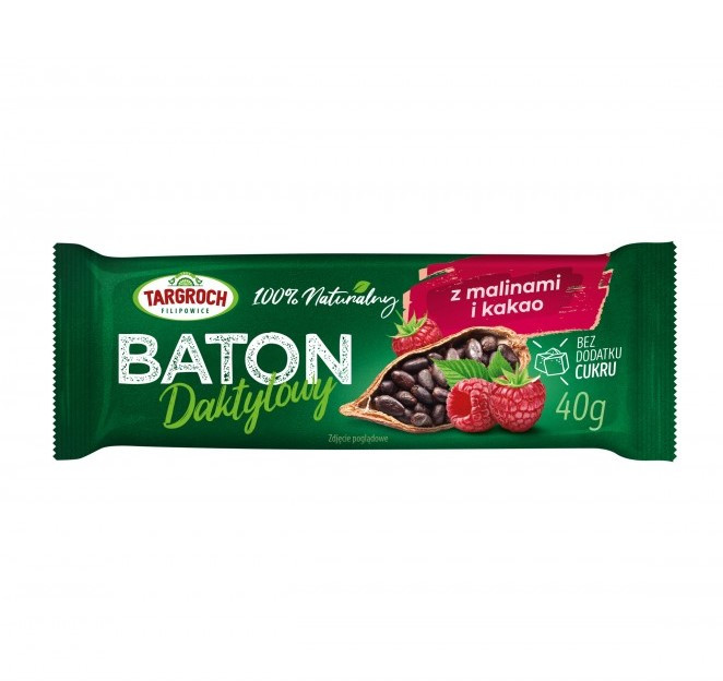 Фініковий батончик без цукру з малиною та какао (40 г) Targroch