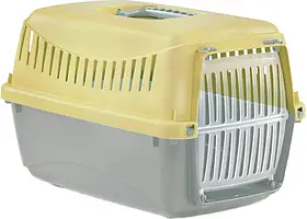 Переноска Gipsi для собак и котів 1 S Yellow пластикові двері 46x31x32 см Bergamo