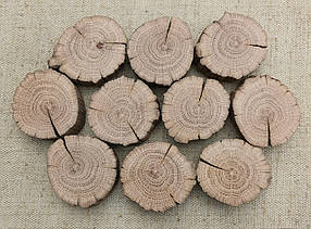 Зріз дерева для створення настінних панно,шліфований,d 5 см. (10 шт) дуб