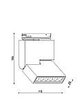 Трековий лінійний поворотний світильник L115 мм. PT013 (чор) 12W 4000К, фото 4