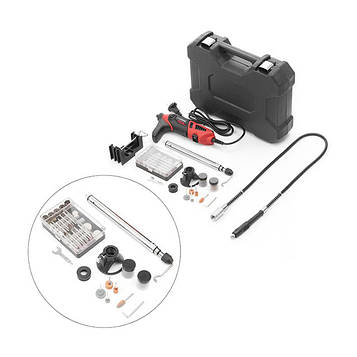 Шліфмашина пряма (гравер), 170 Вт, 8000-35000 об/хв, 120од, кейс, стійка, гнучкий вал, насадка для фрезерування. INTERTOOL WT-0516