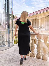 Літнє плаття рівного крою з тканини жатка великі розміри, фото 3