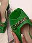 Шльопанці сабо жіночі зелені на підборах Б1625, фото 3