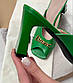 Шльопанці сабо жіночі зелені на підборах Б1625, фото 4