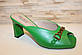 Шльопанці сабо жіночі зелені на підборах Б1625, фото 5