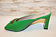 Шльопанці сабо жіночі зелені на підборах Б1625, фото 6
