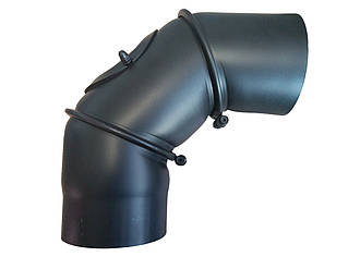 Коліно димохода 180мм універсальне 0-90* 2мм чорне.