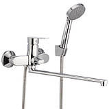 Змішувач для ванної з довгим виливом 35 см з душем CRON OMEGA 006 (CR0170), фото 5