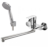 Змішувач для ванної з довгим виливом 35 см з душем CRON OMEGA 006 (CR0170), фото 4