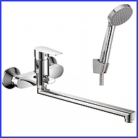 Змішувач для ванної з довгим виливом 35 см з душем CRON OMEGA 006 (CR0170)