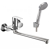 Змішувач для ванної з довгим виливом 35 см з душем CRON OMEGA 006 (CR0170), фото 2