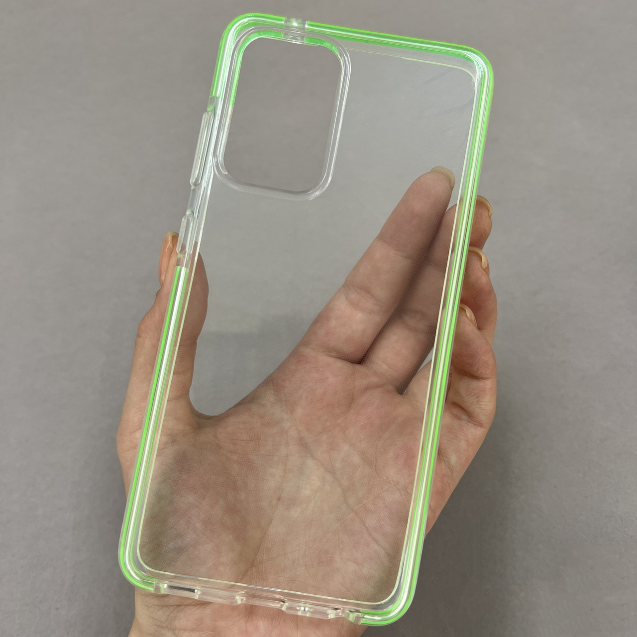 Чохол для Samsung Galaxy A52s прозорий з кольоровим обідком чохол на телефон самсунг а52с салатовий F3W
