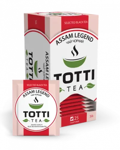 Чай чорний TOTTI Tea «Легендарний Ассам» пакетований 25 шт по 2 р