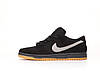 Чоловічі кросівки Nike SB Dunk Low Pro Fog Black кеди Найк СБ Данк Лоу чорні з білим замшеві низькі, фото 6