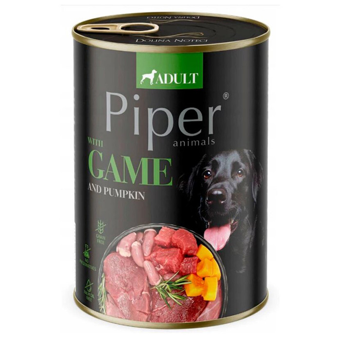 Консервований корм для дорослих собак Dolina Noteci Piper Game & Pumpkin з дичиною та гарбузом 400г