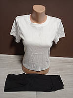 Дитячий костюм для дівчинки підлітка Без написів Туреччина топ та бриджі 13-18 років білий