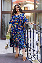 Літнє красиве плаття з короткими рукавами із софту розміри батал, фото 2