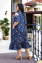 Літнє красиве плаття з короткими рукавами із софту розміри батал, фото 4