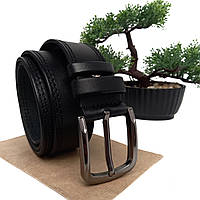 Кожаный ремень мужской черный Арт.01-40-03-58 "Кремень" (Україна)