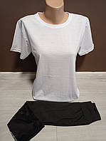 Дитячий костюм для дівчинки підлітка Без написів Туреччина футболка та бриджі 13-18 років білий