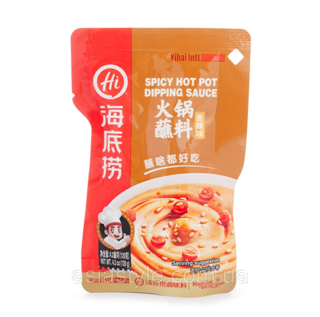 Китайський соус для мокання, гострий, для Хот Пот (Хо Го), TM Haidilao, dipping Sauce, 120 г, Ч