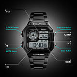 Спортивний електронний водонепроникний годинник Skmei 1335SI Silver, фото 7