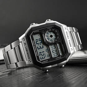 Спортивний електронний водонепроникний годинник Skmei 1335SI Silver
